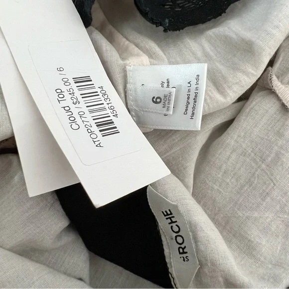 NWT St.Roche Cloud Top Floral Lace Blouse Top Tie Strap Layered Gothic 6 - Picture 9 of 10